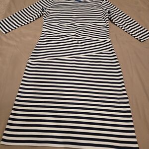 Navy and White Striped Dress